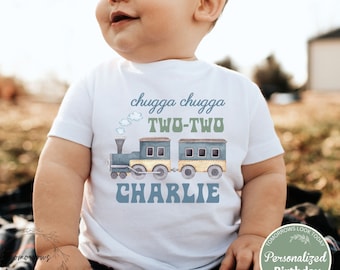 Train Birthday Shirt, Chugga Chugga Two Two Birthday Shirt, Choo Choo I'm 2 Birthday, 2nd Birthday Tee, Matching Family Mommy and Me Shirts