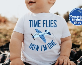 Airplane Birthday Shirt Personalized 1st Birthday Outfit for Boys