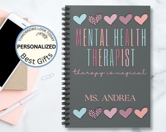 Personalized Mental Health Therapist Notebook, Mental Health Therapist Gift, Office Manager Gift, Gift For Mental Health Therapist Counselor