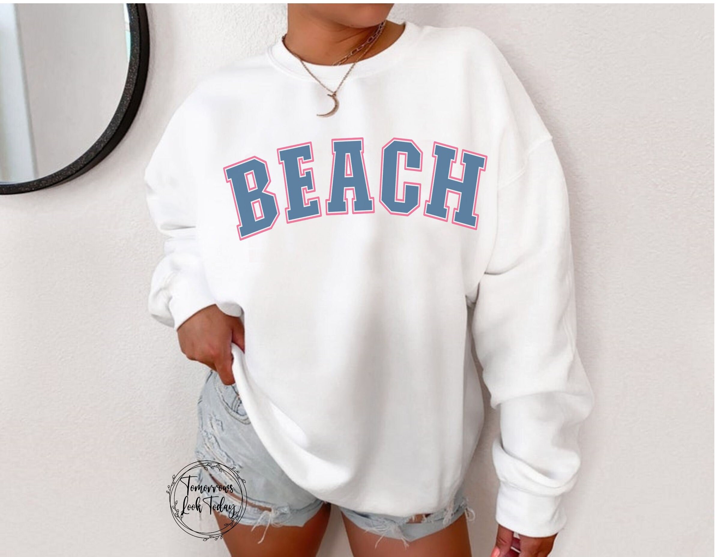 BEACH SWEATSHIRT / azure & red stripes