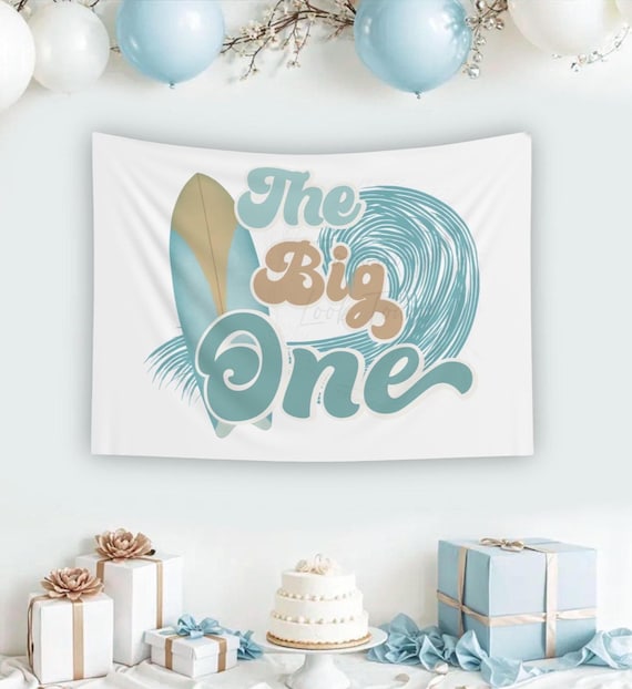 The Big One Birthday Backdrop, Surf Birthday Banner, Ocean Birthday Backdrop, First Birthday Decor, The Big One Birthday Fabric Party Sign