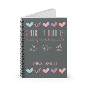 Speech Therapist Gift, Personalized Gift for Therapist, Speech Language Pathologist Notebook, Speech Therapy Journal, SLP Graduation Gift image 2