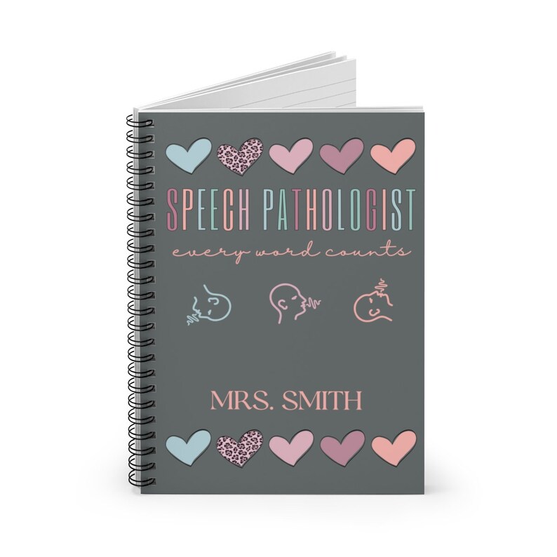 Speech Therapist Gift, Personalized Gift for Therapist, Speech Language Pathologist Notebook, Speech Therapy Journal, SLP Graduation Gift image 2