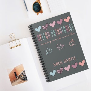 Speech Therapist Gift, Personalized Gift for Therapist, Speech Language Pathologist Notebook, Speech Therapy Journal, SLP Graduation Gift image 5