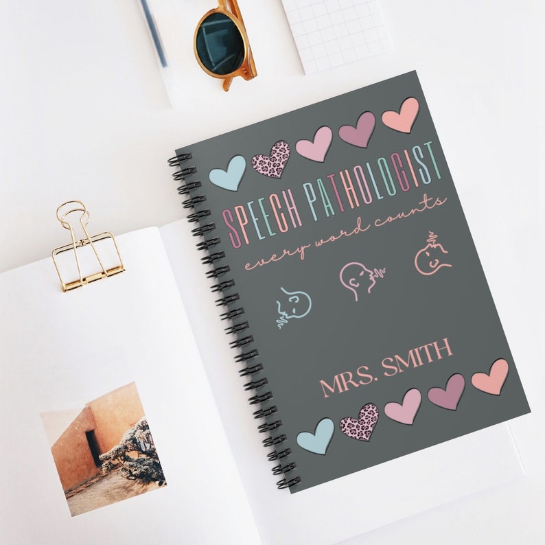 Speech Therapist Gift, Personalized Gift for Therapist, Speech Language Pathologist Notebook, Speech Therapy Journal, SLP Graduation Gift image 5