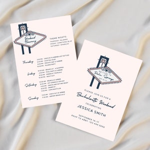 Palm Springs Bachelorette Invitation and Itinerary | Bach Trip Editable Template | Bachelorette Party Instant Download Canva Template