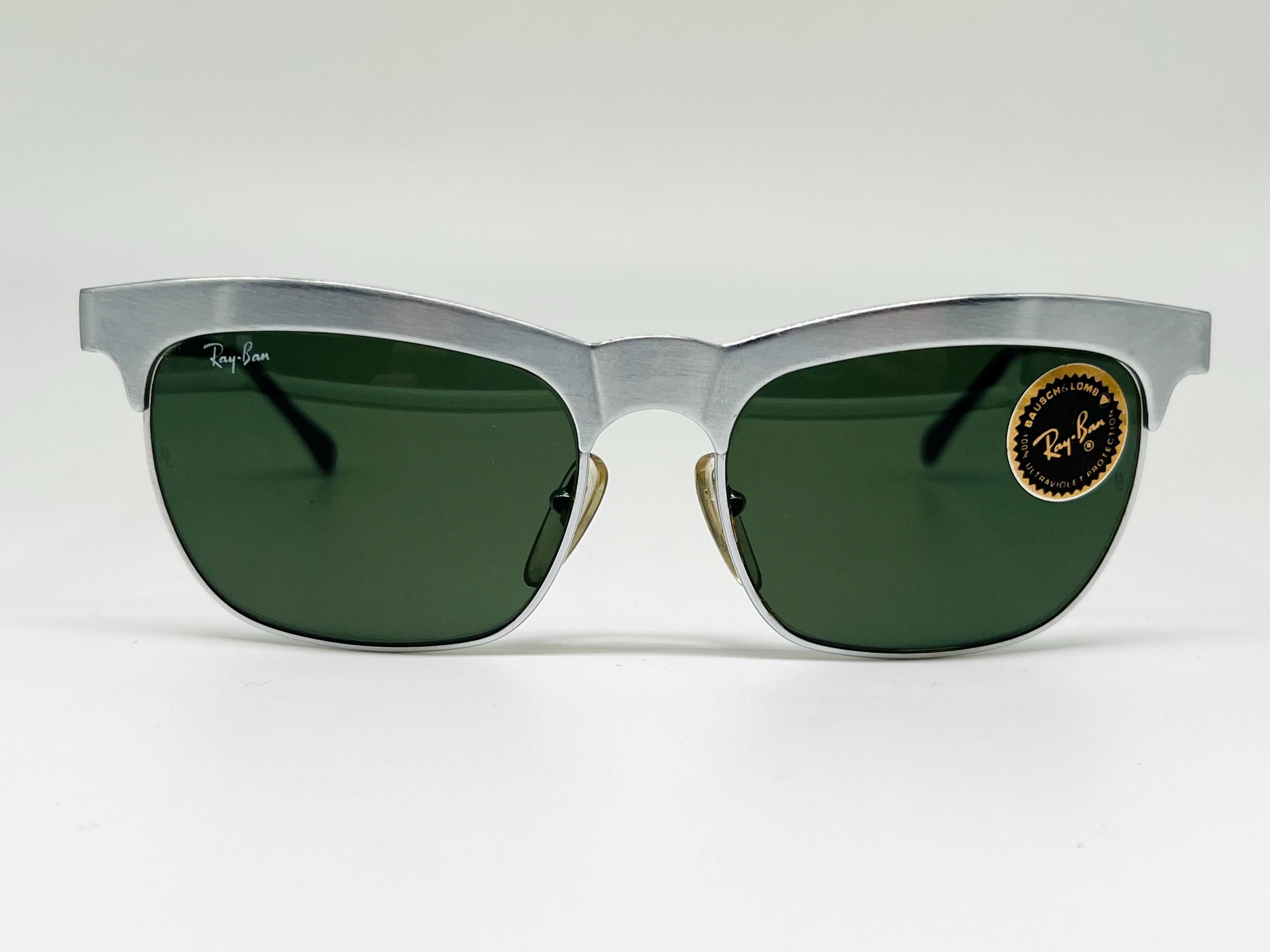 Occhiali da sole aviatore Ray-Ban/Bausch & Lomb 62 mm neri foro proiettile  + cus