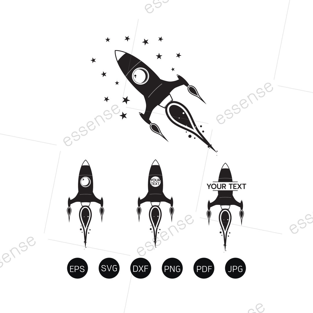 Rocket Svg Rocket Name Frame Svg Space Svg Monogram Etsy Canada