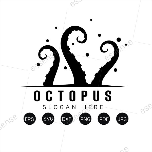 Silhouette logo octopus tentacles,Octopus SVG,Octopus Tentacles SVG,Octopus tentacles svg Cricut Cut Files, Silhouette Cut Files,Vector file