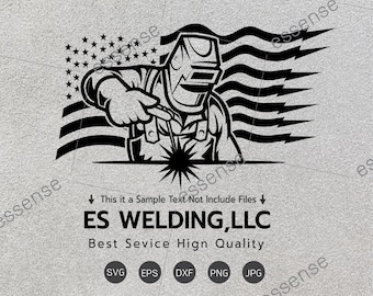 Svetsare svg, Svetssvg, Järnarbetarsvg, Svetsmansvg, Svetsarlogotyp svg, Svetslogotyp svg för Cricut-silhuett, Svetsare amerikansk flagga svg