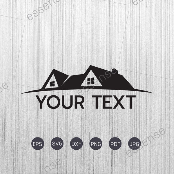 Roofing Construction Real Estate Agent Realtor Realty Roofer Roof Build House Builder Work Repair Service Design Logo Svg Dxf Eps Cut files