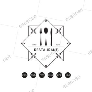 Restaurant Logo SVG, Restaurant SVG, Restaurant Dateien für Cricut, Restaurant Cut Files Silhouette, Messer SVG, Gabel svg, Löffel svg, Weinglas svg