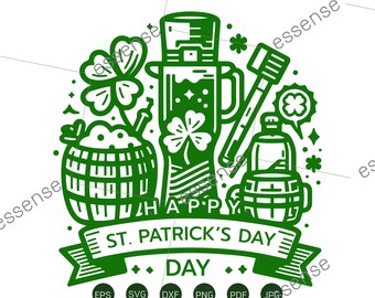 Happy St. Patrick's Day SVG, St. Patrick's Day SVG, St Patrick's Day Quotes, Irish SVG, Clover svg, Shamrock svg, Cut File Cricut,Silhouette