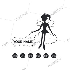 Elf svg, Fairy svg, Fairy With Stars Silhouette,Instant Download,SVG, PNG, EPS, Pdf,Dxf, Jpg digital download