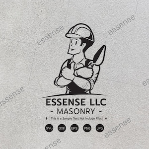 Bricklayer Logo, Mason Logo svg Construction Building Concrete Cement,Bricklayer SVG File,Masonry SVG cut file for Cricut and Silhouette