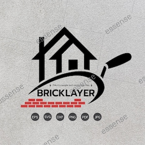 Bricklayer Logo,Hand Holding Mason Construction Building Concrete Cement,Bricklayer SVG File,Masonry SVG cut file for Cricut and Silhouette
