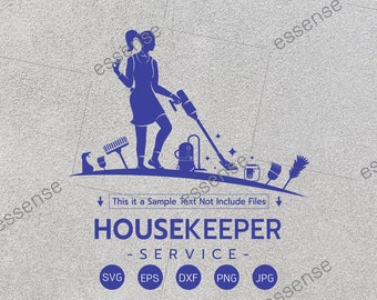 Housekeeper logo Svg, Housekeeping logo svg,Cleaning Cut Files, Cleaning Files for Cricut, Cleaning Clipart, Png,Dxf,Eps,Jpg
