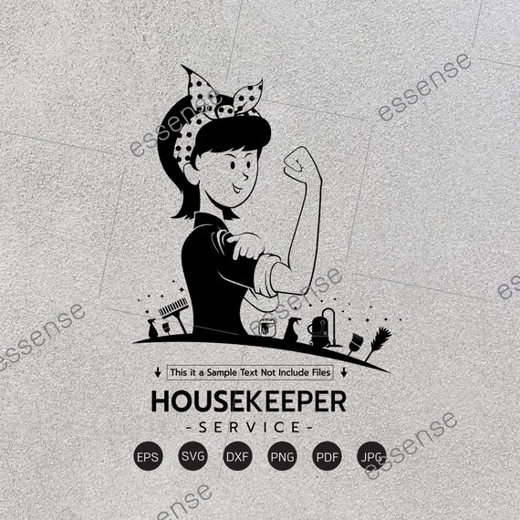 Housekeeper Logo Svg Housekeeping Svg Cleaning Service Svg Etsy