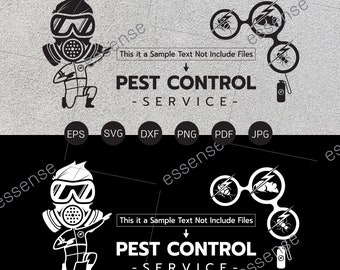 Logotipo de control de plagas Svg,Servicio de control de plagas svg,Negocio de control de plagas,Exterminador de control de plagas Pulverización Pesticida Archivos de corte svg eps dxf png