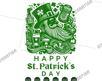 Happy St. Patrick's Day SVG, St. Patrick's Day SVG, St Patrick's Day Quotes, Irish SVG, Clover svg, Shamrock svg, Cut File Cricut,Silhouette