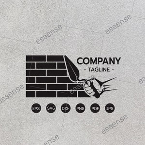 Logo murarza, ręka trzymająca murarza, beton, cement, plik SVG murarza, plik SVG do cięcia murarstwa dla Cricut i Silhouette