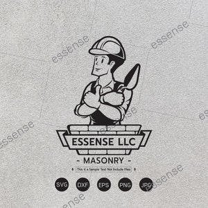 Bricklayer Logo, Mason Logo svg Construction Building Concrete Cement,Bricklayer SVG File,Masonry SVG cut file for Cricut and Silhouette