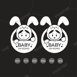 Cute Baby on Board SVG cut file,Baby on Board cuttable Boy and Girl Svg , Car Decal SVG cut files Silhouette Svg, Png, Eps, Pdf,Dxf, Jpg