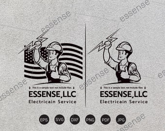 Elektriker svg, elektrikerlogotyp svg, elektrikersilhuett, elektrikerclipart png, linjearbetare svg, elektrikervektor klippfiler svg, eps, dxf