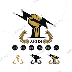 Zeus Logo SVG | Jupiter SVG | Lightning Bolt SVG | Greek God svg | Cutting File Cuttable Clipart Vector Dxf,Eps,Png,Svg,Jpeg
