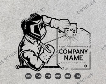 Svetsare svg, Svetssvg, Järnarbetarsvg, Svetsmansvg, Svetsarlogotyp svg, Svetslogotyp svg för Cricut-silhuett, Svetsarsvetsning Clipart png dxf