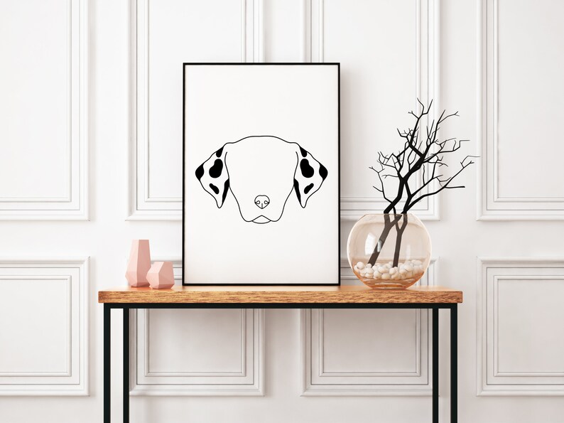 Dalmatian Face Outline Drawing SVG PNG Digital Download - Etsy