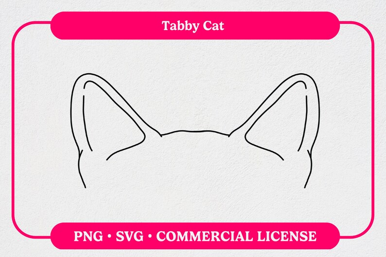 Tabby Cat Ears Outline SVG PNG Digital Download for Cricut Etsy New