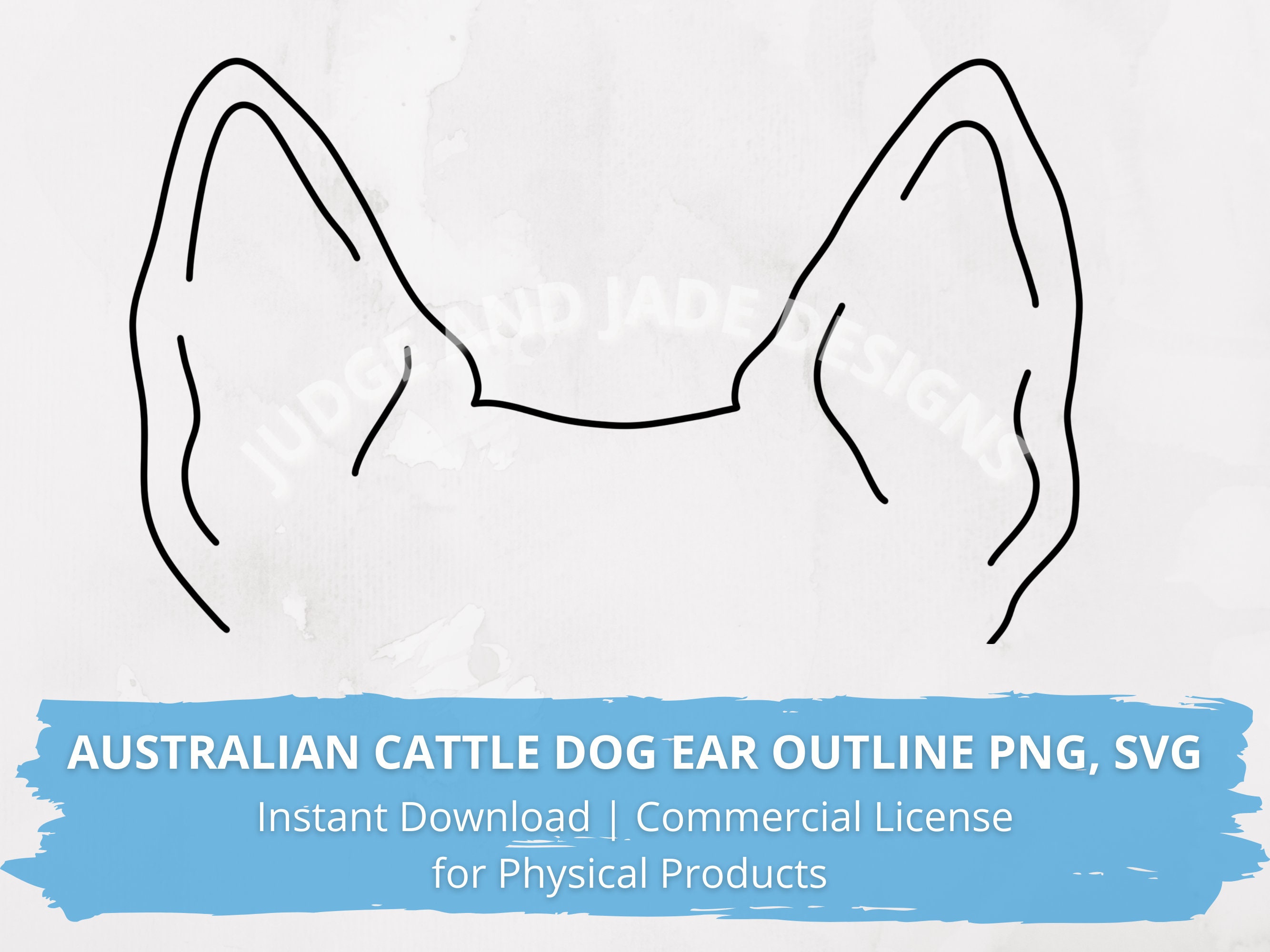 Australian Cattle Dog Ear Outline SVG PNG Digital Download Etsy Denmark