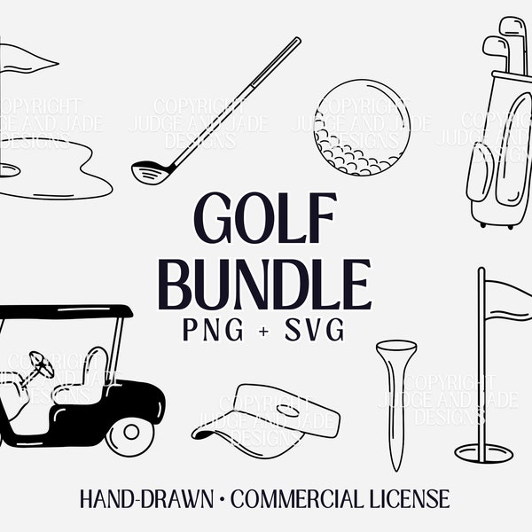 Golf Svg Bundle, Hand Drawn Golf Designs, Cricut Cutting Machine Files, Minimalist Golf Design, Golf Vector Design, Golf Gifts for Women,