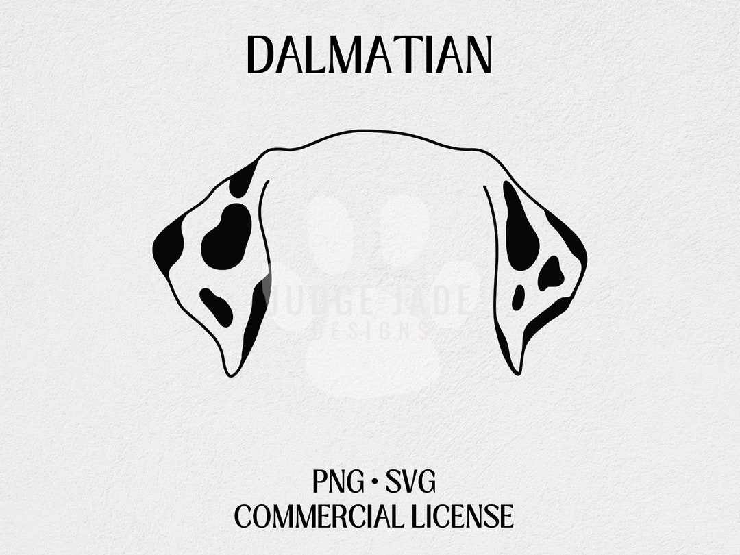 Dalmatian Dog Ear Outline SVG, PNG Digital Download for Cricut and Dalmatian Dog Ear Outline SVG, PNG Digital Download for Cricut and