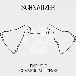 Schnauzer Dog Ear Outline SVG, PNG Digital Download For Cricut and Silhouette | Commercial License