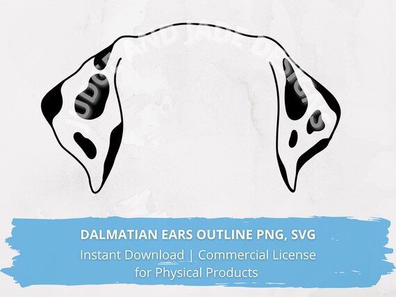Dalmatian Dog Ear Outline SVG PNG Digital Download for Cricut - Etsy ...