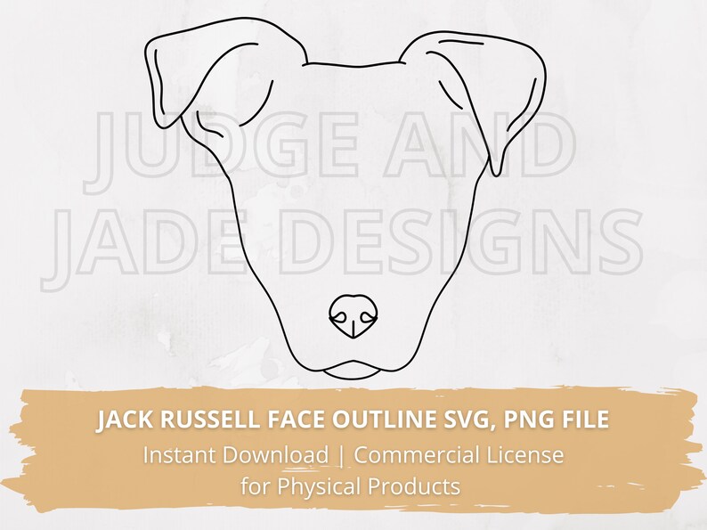 Jack Russell Face Outline Drawing SVG PNG Digital Download Etsy
