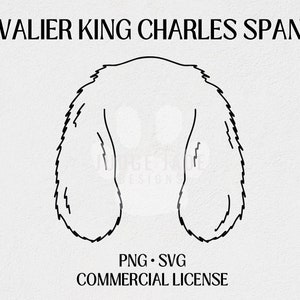 Cavalier King Charles Spaniel Ohrumriss: SVG, PNG (digitaler Download)