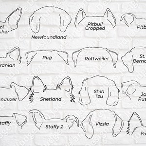 Dog Ears Outline Drawing SVG Bundle With 45 Breeds - Etsy