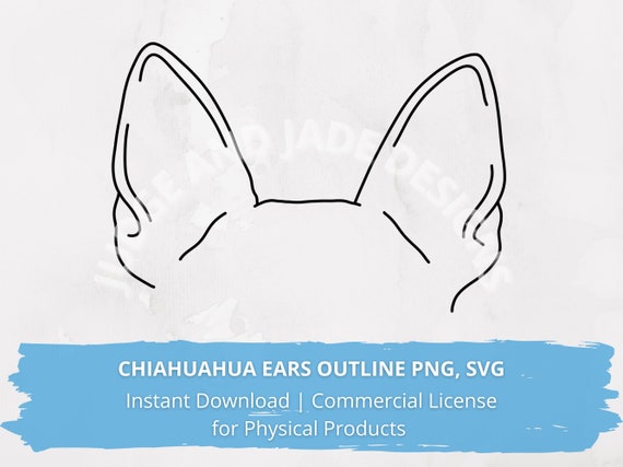 Chihuahua Dog Ear Outline SVG PNG Digital Download for Cricut - Etsy