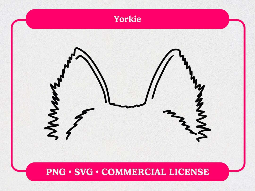 Yorkie Dog Ear Outline SVG PNG Digital Download for Cricut Etsy
