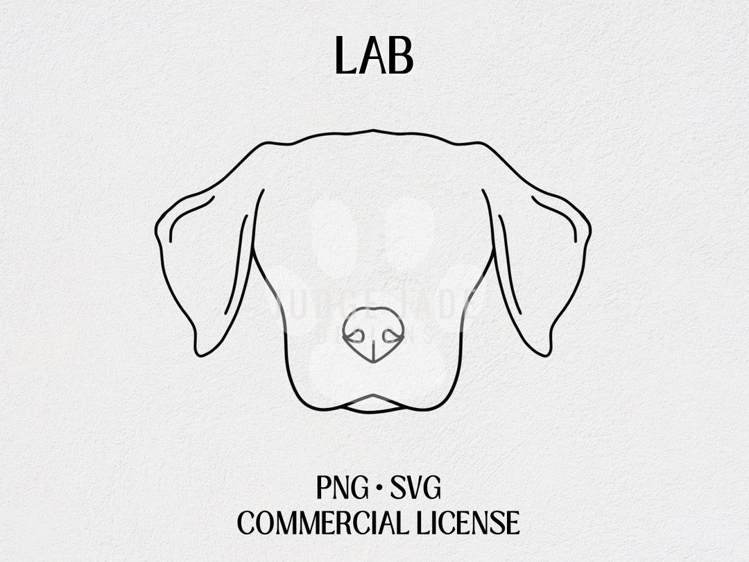 Lab Face Outline Drawing SVG, PNG Digital Download, Dog Face Svg Etsy