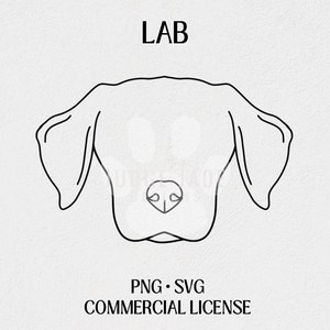 Lab Face Outline Drawing: SVG, PNG (Digital Download)