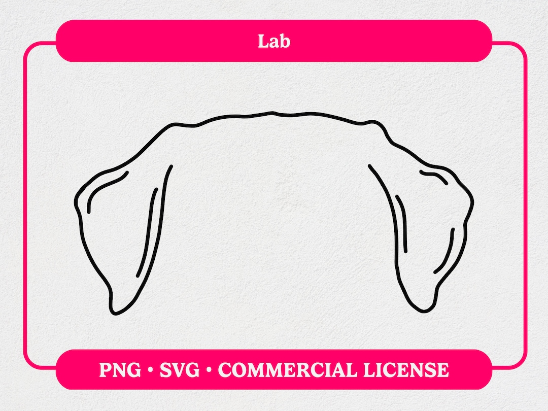 Lab Dog Ear Outline SVG, PNG Digital Download for Cricut and Silhouette