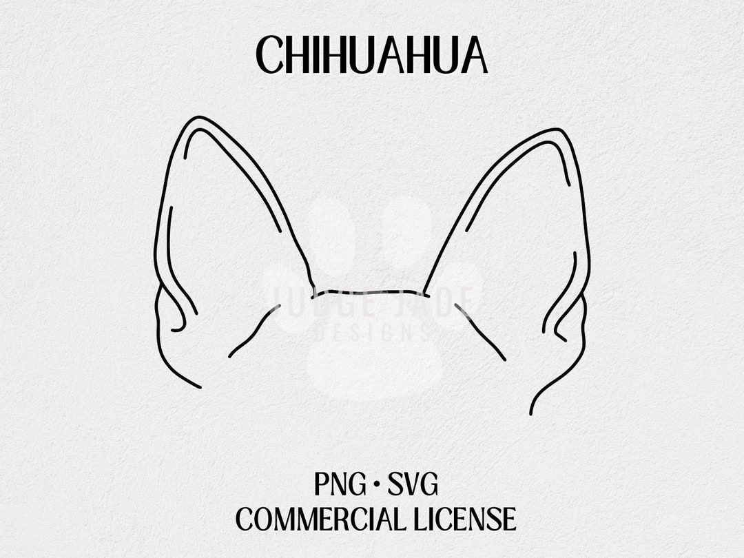 Chihuahua Dog Ear Outline SVG, PNG Digital Download for Cricut and ...
