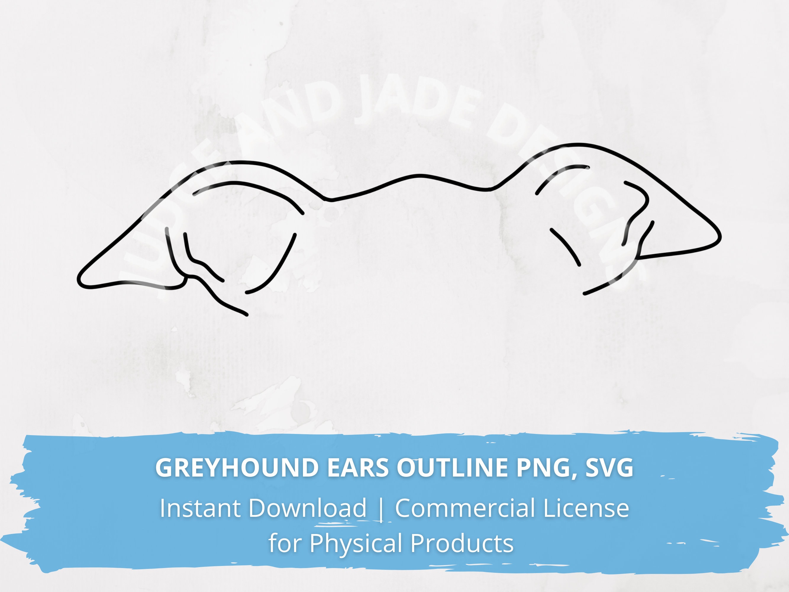 Greyhound Dog Ear Outline SVG PNG Digital Download for Cricut Etsy