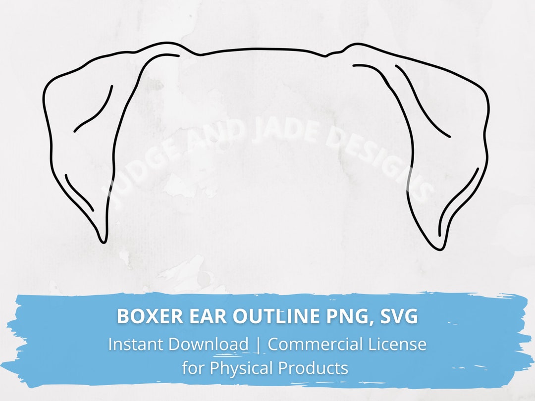 Boxer Dog Ear Outline SVG PNG Digital Download for Cricut and Etsy