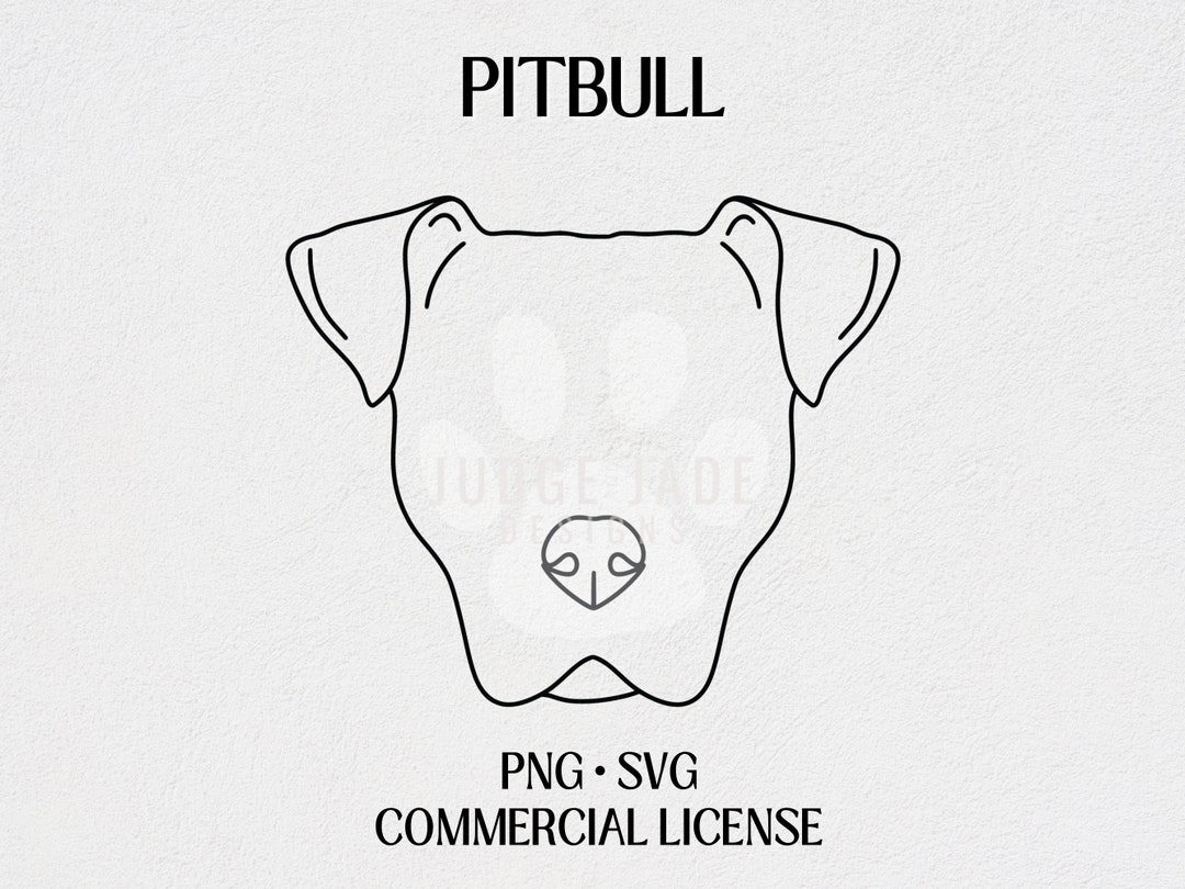 Pitbull Face Outline Drawing SVG, PNG Digital Download, Dog Face Svg - Etsy