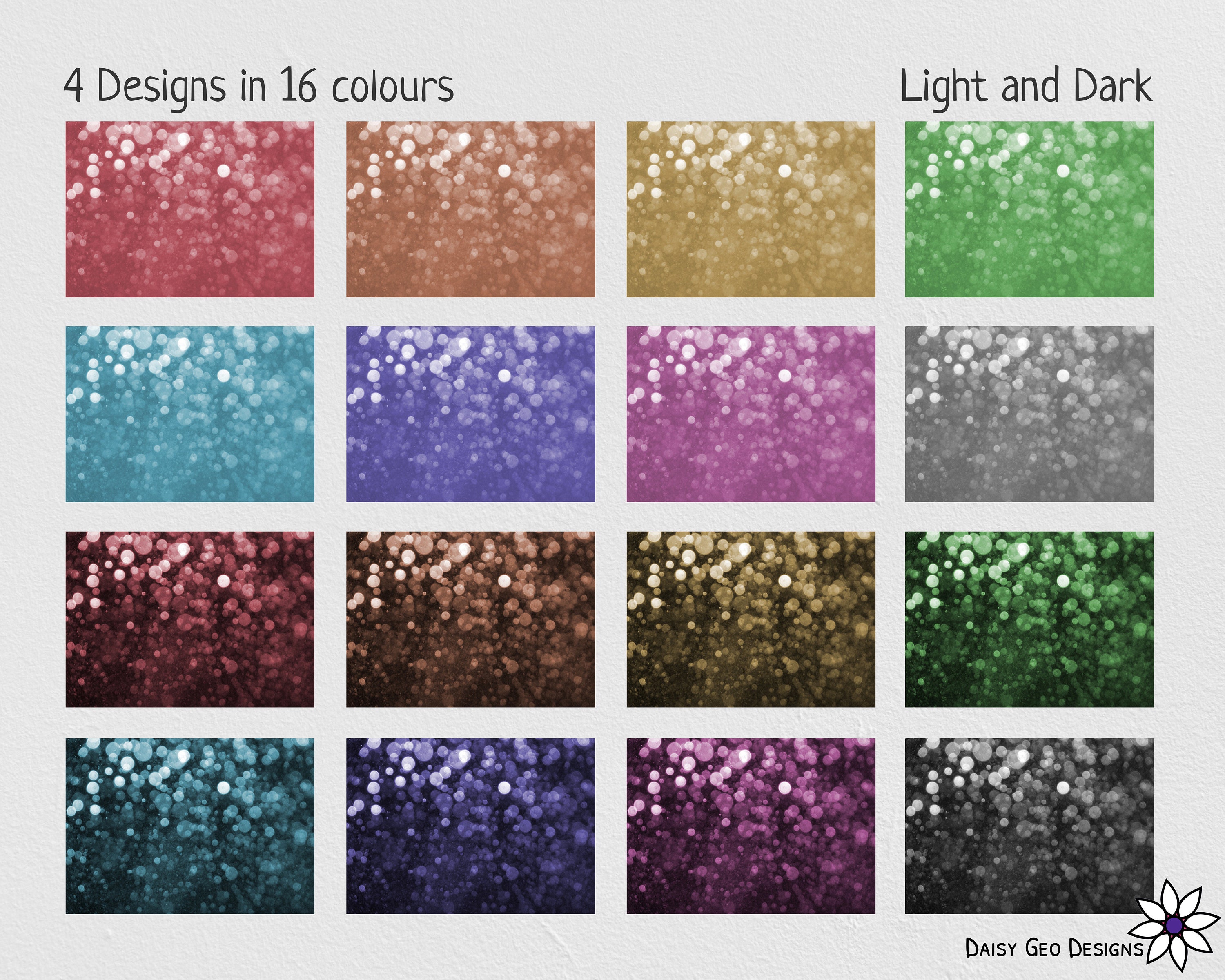 Coloured Bokeh Texture Digital Papers, A3, Blurry Light Effect Pattern ...